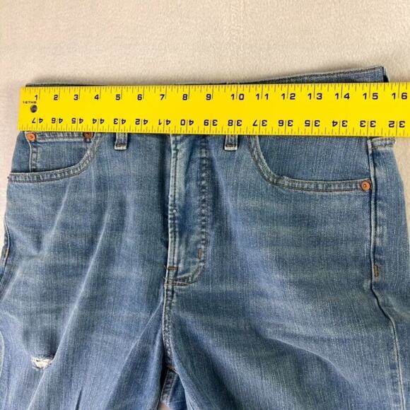 Madewell Jean Women 28 The Perfect Vintage Medium Wash Distressed Raw Frayed Hem - Picture 16 of 16